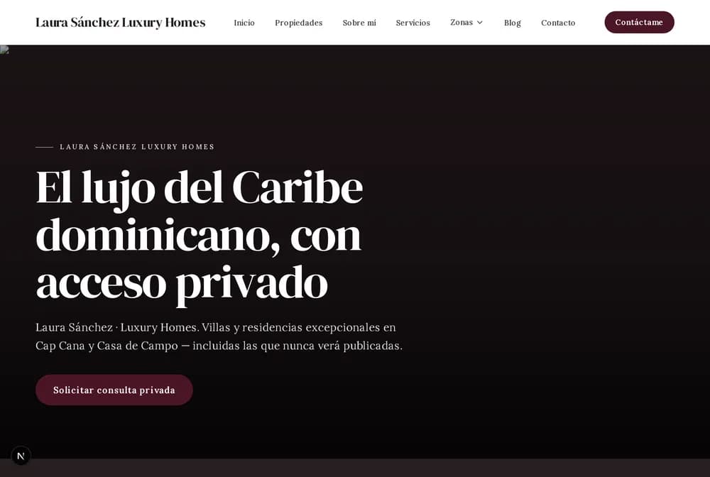 Sitio de Laura Sánchez, asesor inmobiliario en Cap Cana